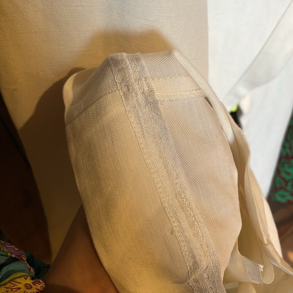 French Linen Wide Leg Palazzo Pants Lined Women White Pants Classic Straight Leg - Picture 5 of 5